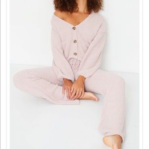 PRETTYLITTLETHING Nude Premium Fluffy Knit Wide Leg Set